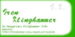 iren klinghammer business card
