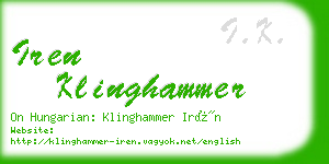 iren klinghammer business card